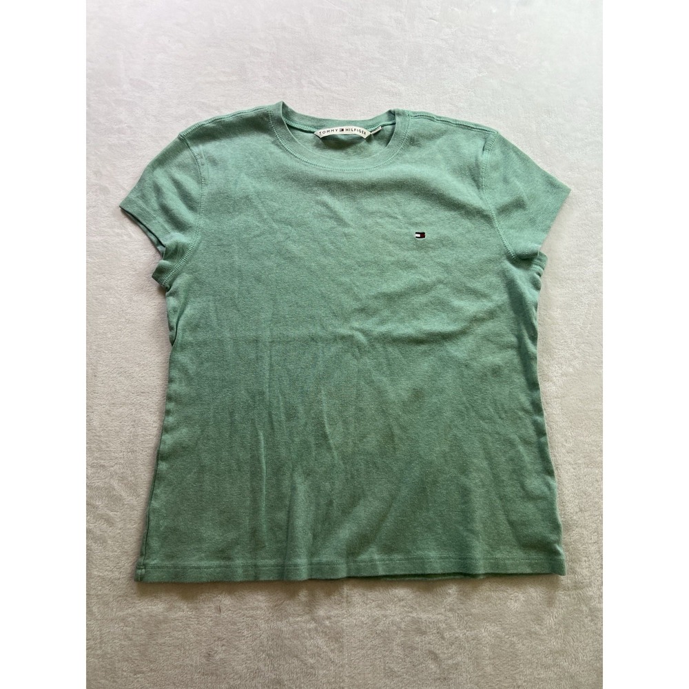 Tommy Hilfiger Womens Green Short Sleeve T-Shirt Size XXL Regular Fit Pullover
